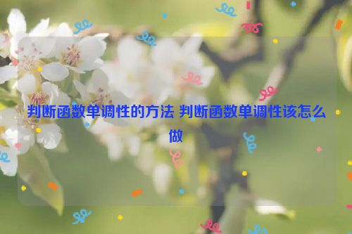 判断函数单调性的方法 判断函数单调性该怎么做