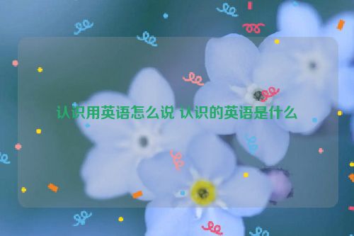 认识用英语怎么说 认识的英语是什么