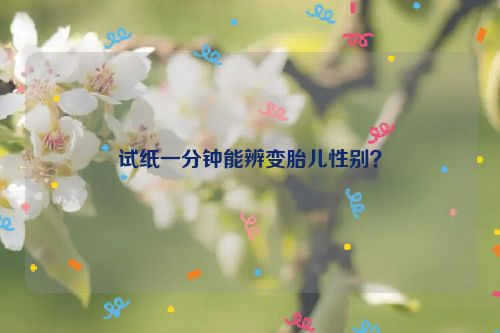 试纸一分钟能辨变胎儿性别？