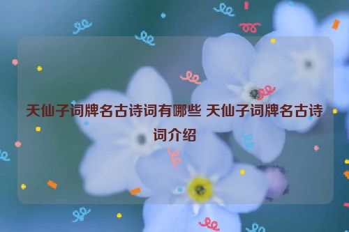 天仙子词牌名古诗词有哪些 天仙子词牌名古诗词介绍