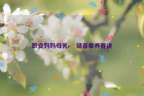 职业妈妈母乳rŭ储备豢养要诀