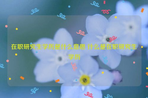 在职研究生学历是什么意思 什么是在职研究生学历