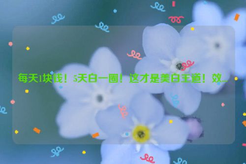 每天1块钱！5天白一圈！这才是美白王道！效...