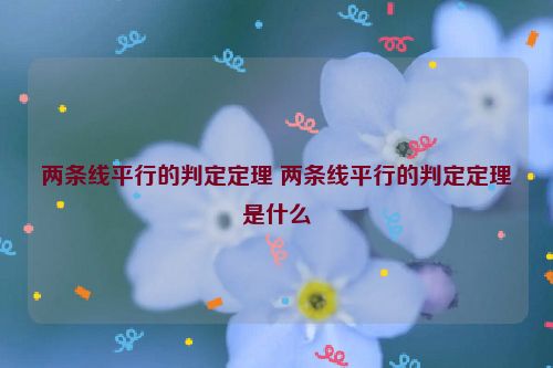 两条线平行的判定定理 两条线平行的判定定理是什么