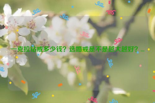 一克拉钻戒多少钱？选婚戒是不是越大越好？...