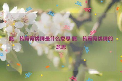 甄嬛传菀菀类卿是什么意思 甄嬛传菀菀类卿的意思