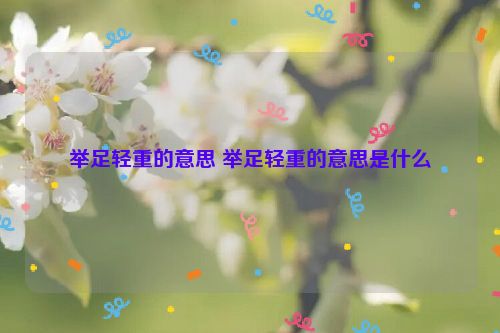 举足轻重的意思 举足轻重的意思是什么