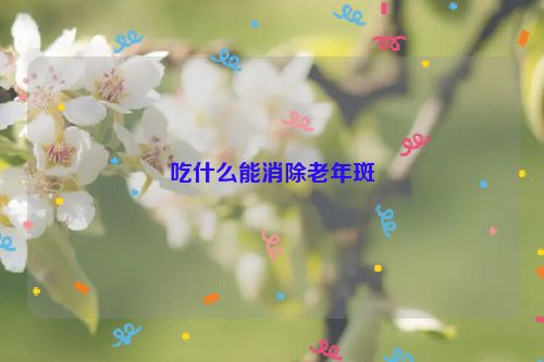 吃什么能消除老年斑