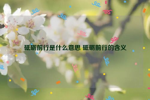 砥砺前行是什么意思 砥砺前行的含义