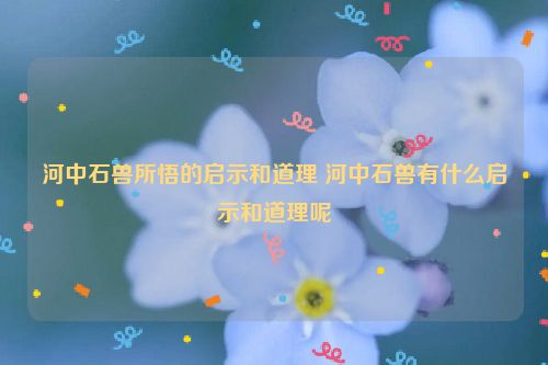 河中石兽所悟的启示和道理 河中石兽有什么启示和道理呢